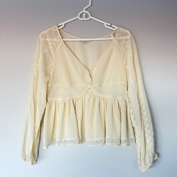Pastel Yellow American Eagle Blouse - Picture 1 of 5